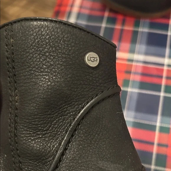 UGG Black Leather Ankle Boots - Picture 3 of 11